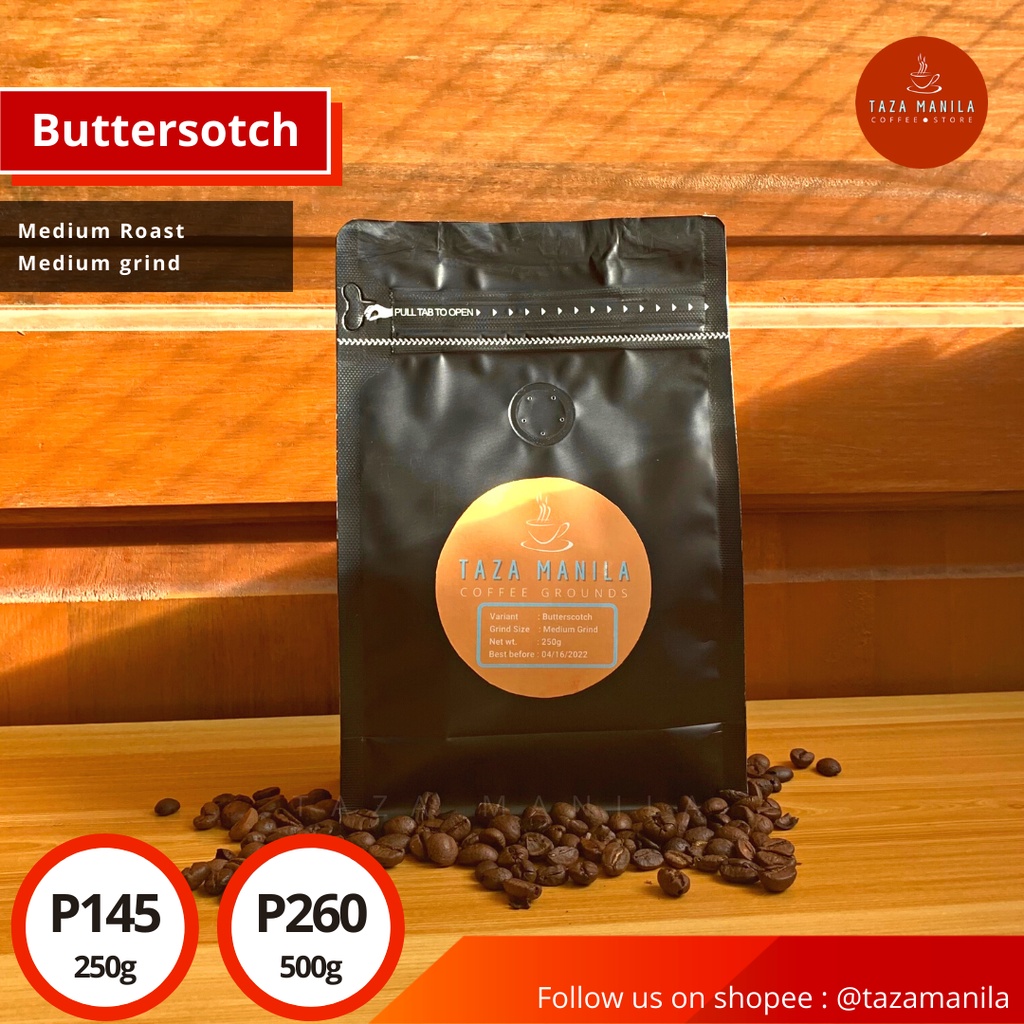 TAZA Manila’s Flavored Coffee Grounds (Butterscotch) Shopee Philippines