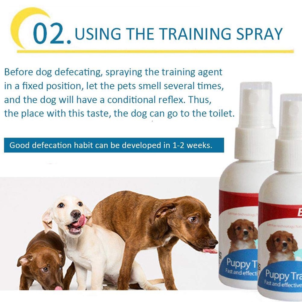50ml and 120ml Bioline Dog Training Spray Pet Potty Aid Training Liquid Puppy Trainer #4