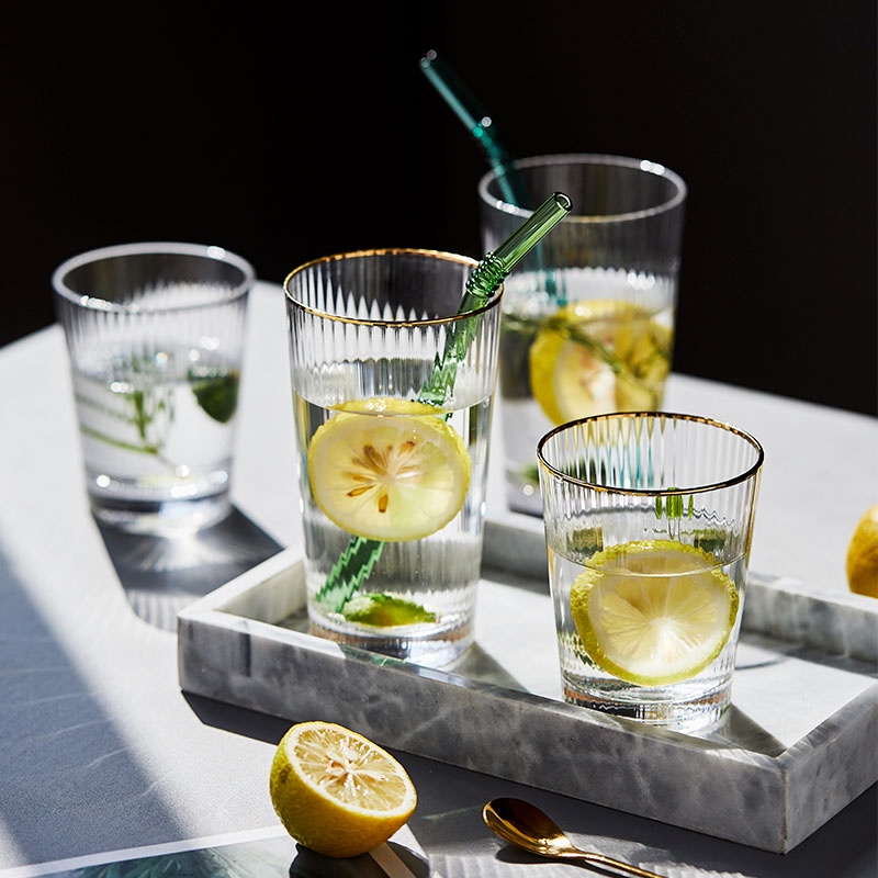 Mili Style ins Vertical Grain Phnom Penh Glass Cup Milk Tea Creative