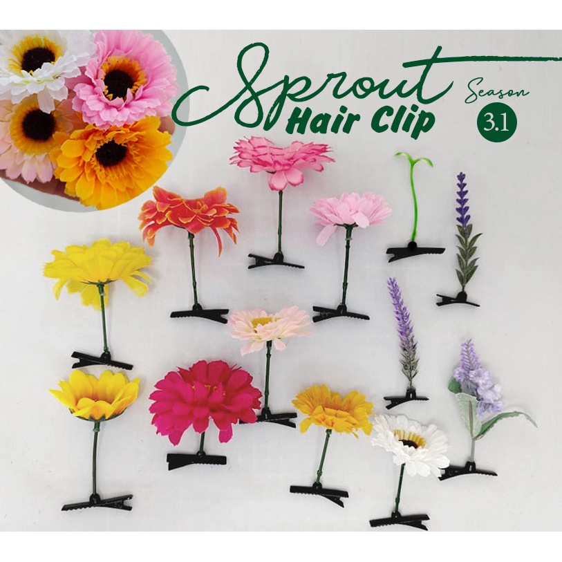 Handmade sprout gerbera daisy lavender sunflower hair clip -Season  |  Shopee Philippines