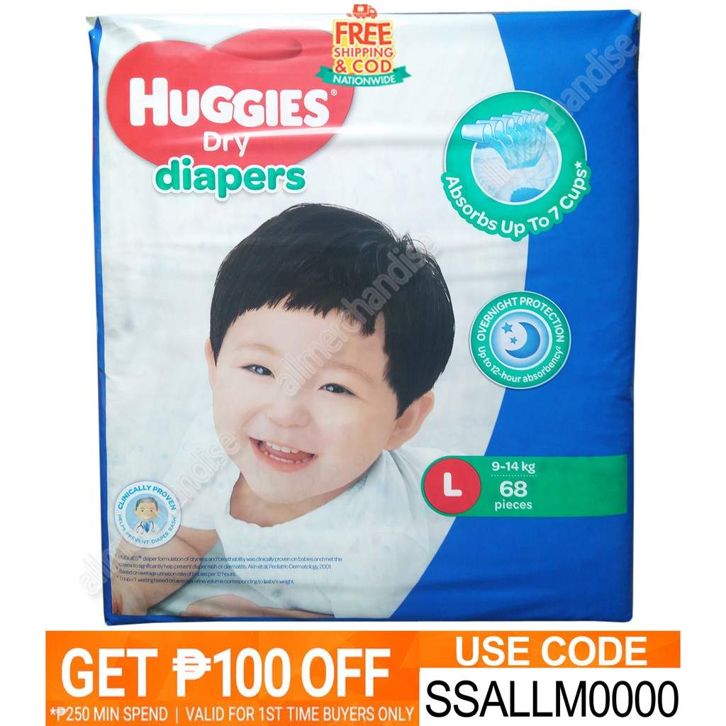 huggies dry diapers large
