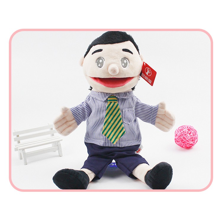 35cm family open mouth puppets kindergarten show mom dad ventriloquist