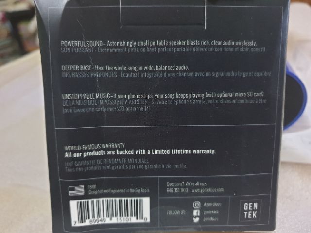 gen tek wireless super portable led speaker