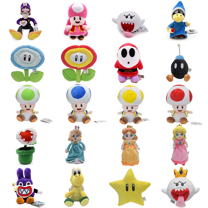 24 Styles Anime Plush Toy Toadette Waluigi Ice Flower Nabbit Shy Guy ...