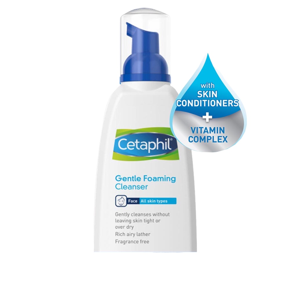 Cetaphil Gentle Foaming Cleanser 236ml [For Oily and Sensitive Skin / Hypoallergenic Facial Wash]