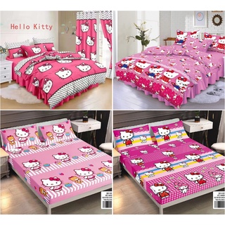 Pink Bed Sheet 3 in 1 Set Hello Kitty Single/Double/Queen Size Beddings Home Living New Design Sales #11