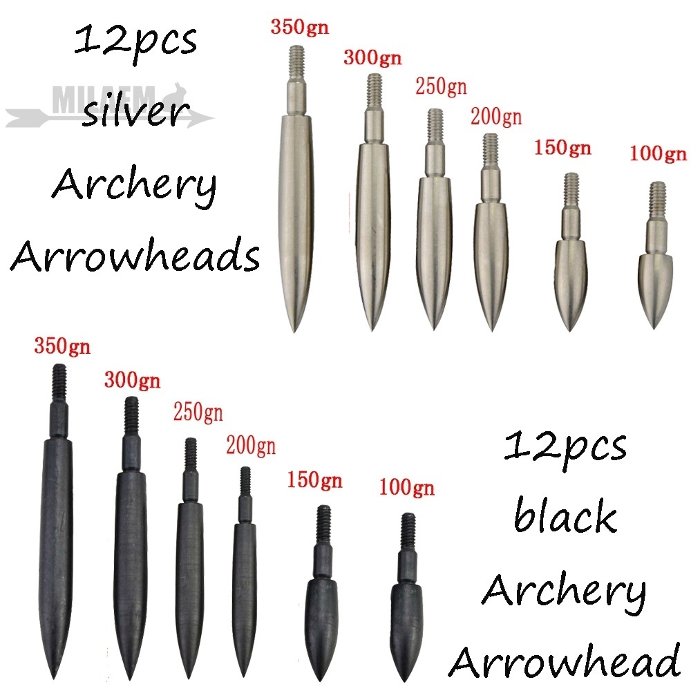 6pcs Broadheads 100-350gr Points Archery Arrowheads Tips Practice Field Hunting 