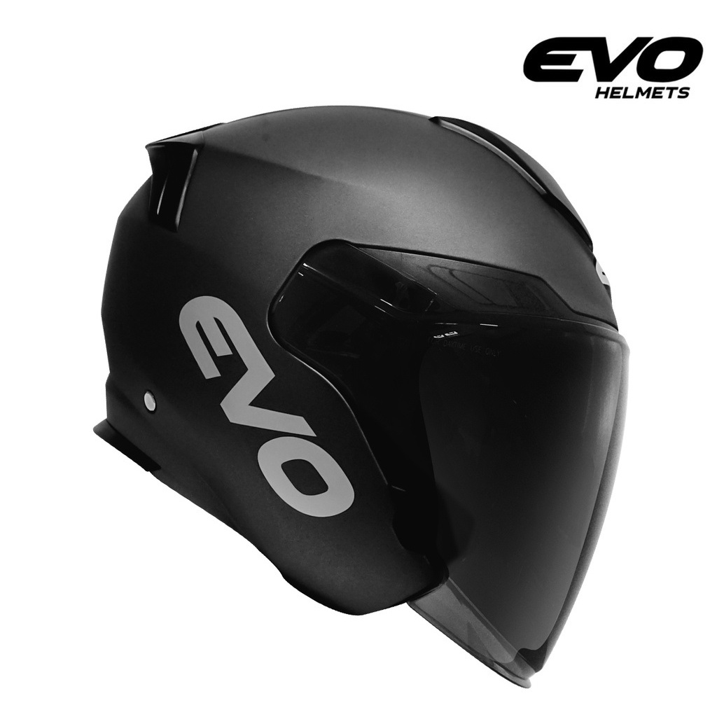 EVO RX7 Matte Black Half Face Dual Visor Helmet Shopee Philippines