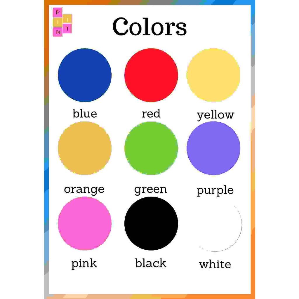 Basic Color Chart For Kids