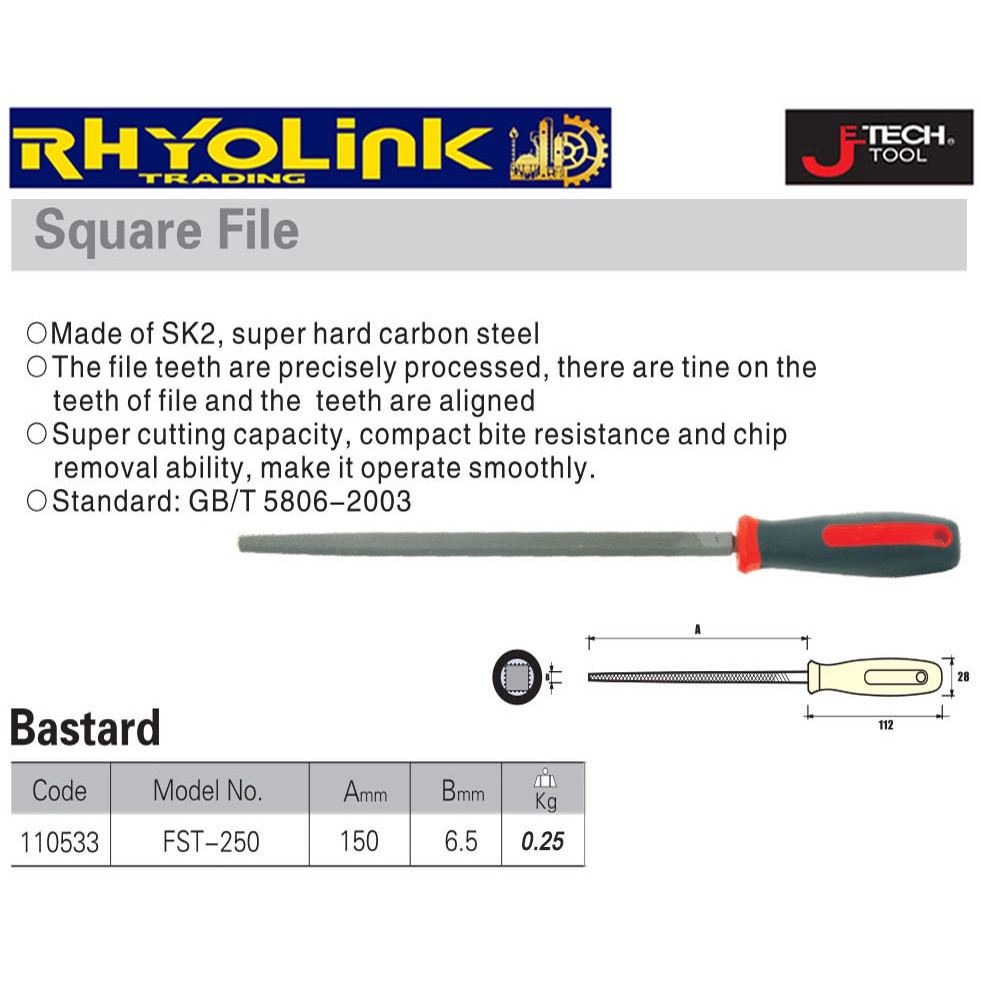 Square Bastard File Fst 250 Shopee Philippines