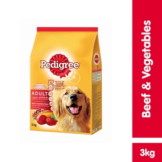 （hot）PEDIGREE Dog Food - Dry Dog Food in Beef and Vegetable Flavor, 3kg. Pet Food for Adult Dogs