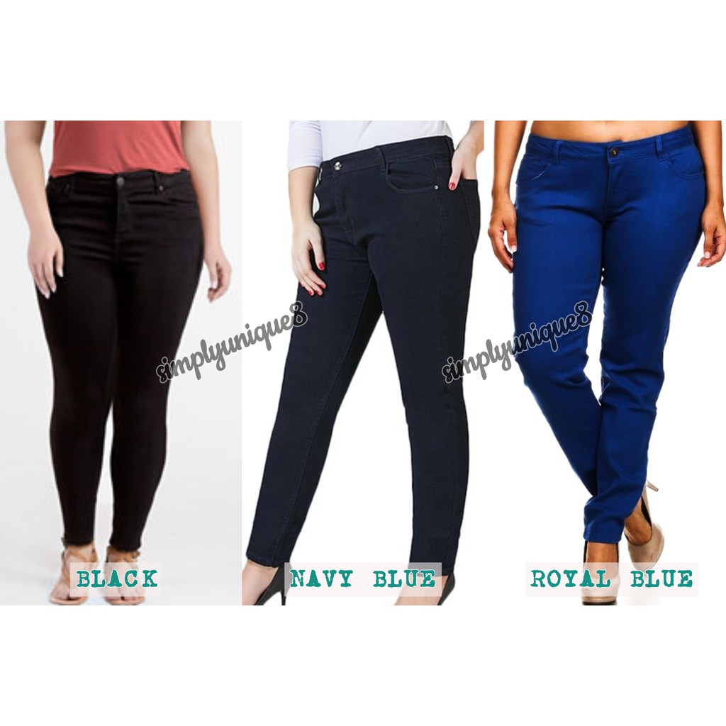 plus size navy blue skinny pants