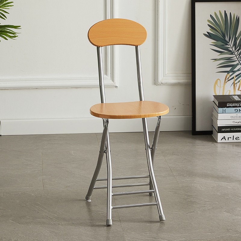 Foldable Nordic Chair With Back Rest Breakfast Kitchen Bar Stool