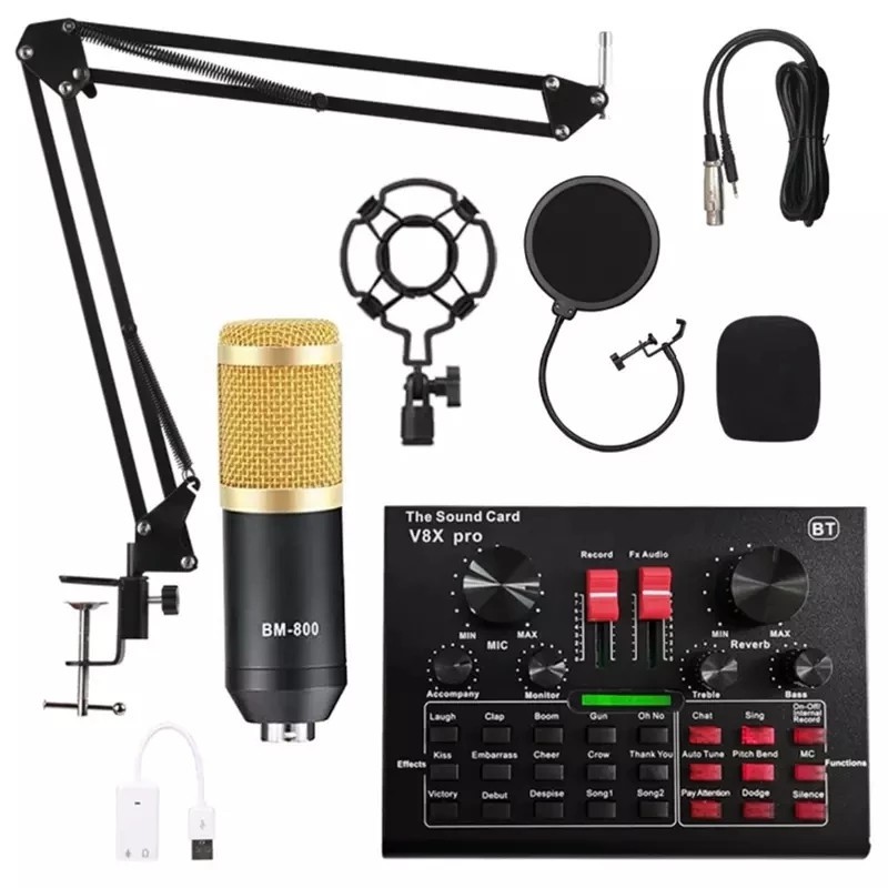 Original BM-800 condenser microphone with v8 soundcard Multifunctional ...