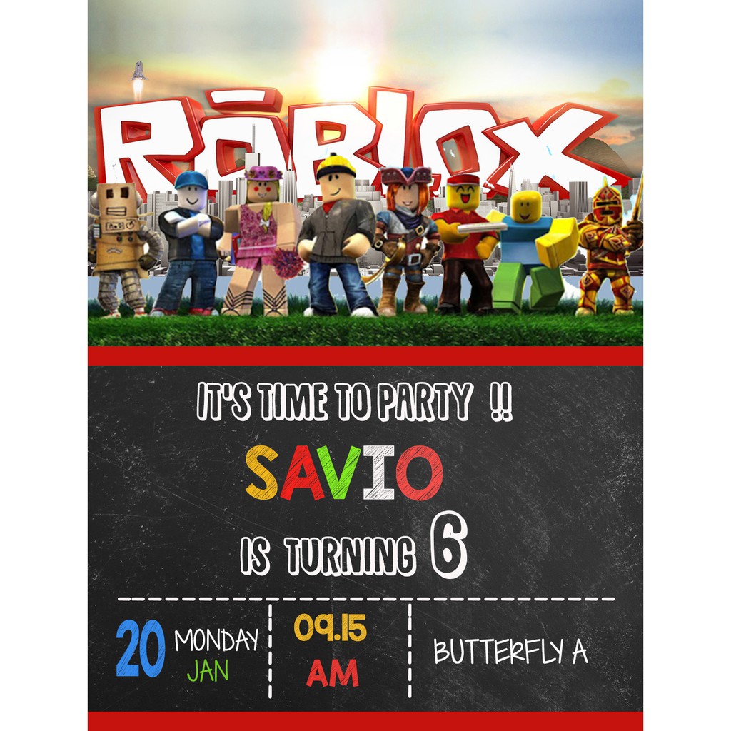 Birthday Invitations Birthday Invitation Customized Roblox Theme Shopee Philippines - roblox birthday invitations
