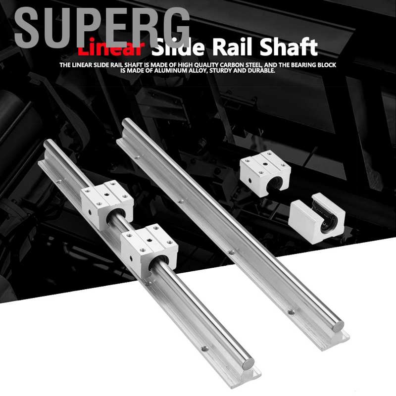 2pcs SBR12 L 400mm Linear shaft rail support 4pcs SBR12UU Linear Bearing Blocks