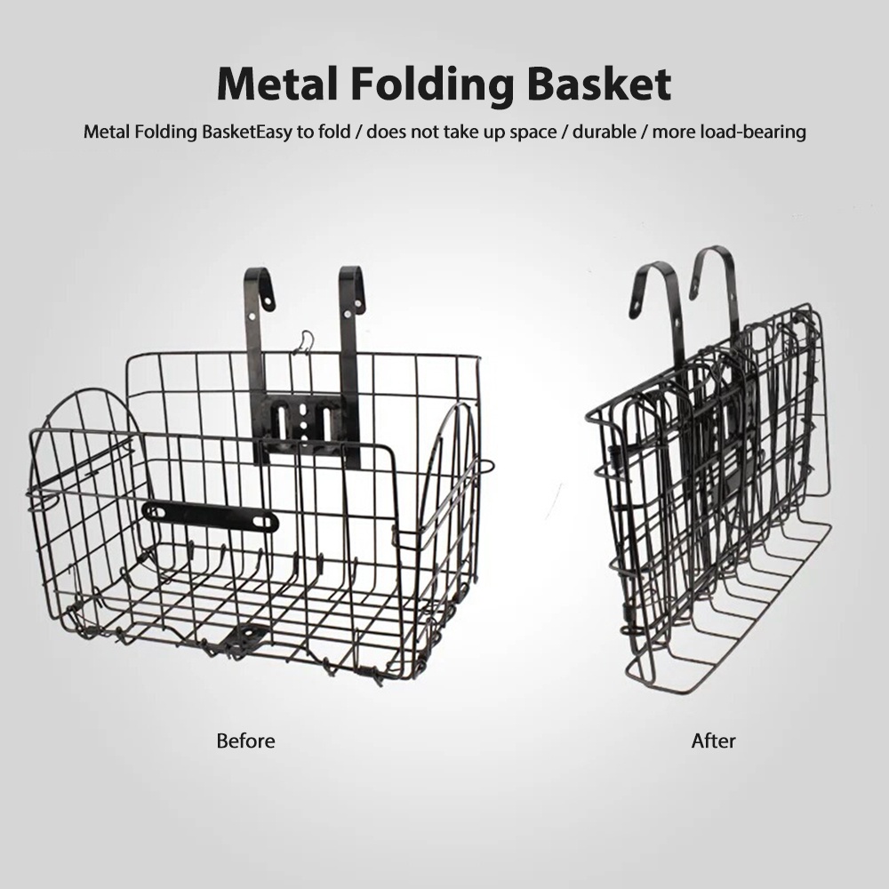 [3 days delivery+COD] Folding Bike Detchable Basket up to 44 lbs(20KG) Bike Handlebar Front Basket #7
