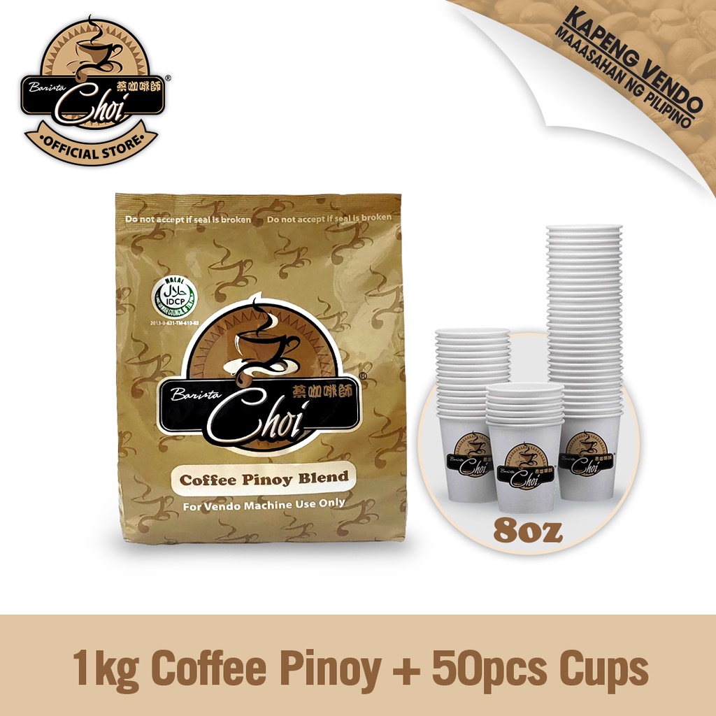 Barista Choi Vending Machine Supplies 1kg Coffee Pinoy Blend and 50pcs