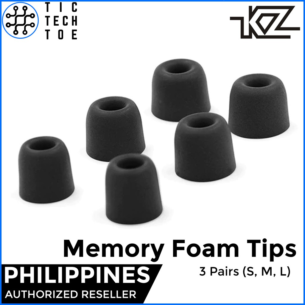 KZ Noise Isolating Memory Foam Earphone Ear Tips (3 Pairs) Shopee