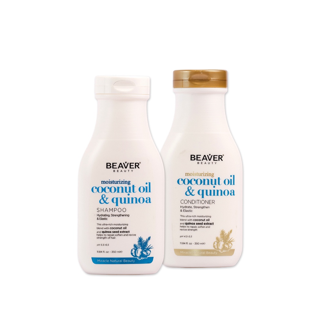 Beaver Beauty Naturals Coconut And Quinoa Shampoo Conditioner Set 350ml |  Shopee Philippines
