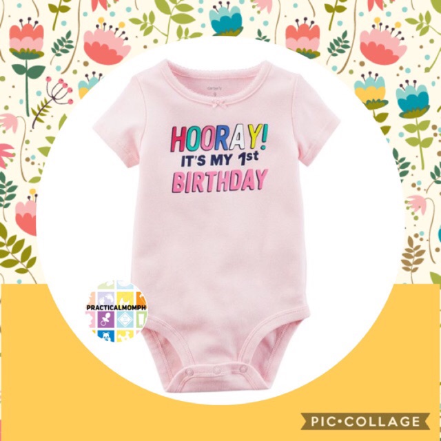 1st birthday onesie girl carters