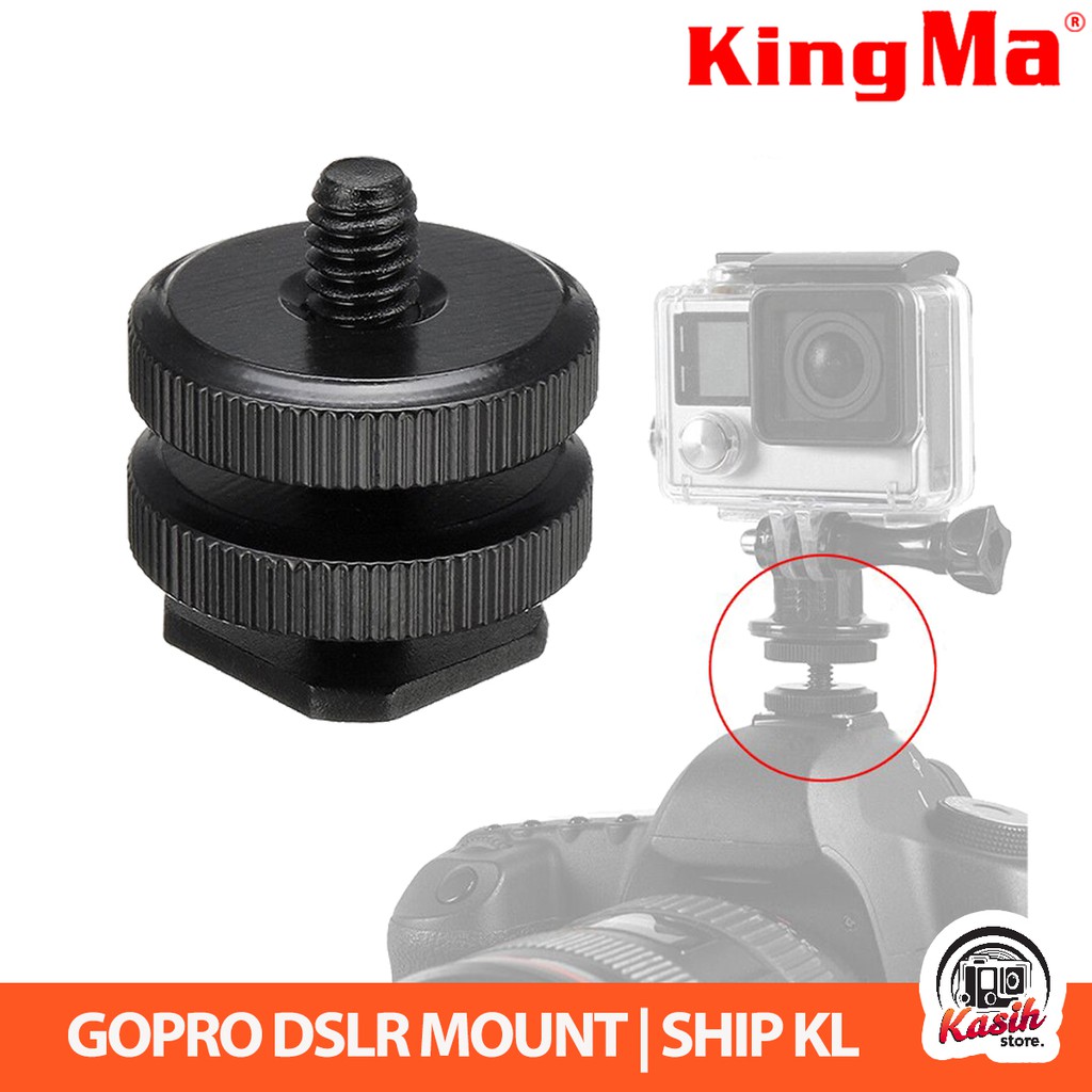 Gopro DSLR Mount Dual Thumb Screw Flash Cold Hot Shoe Camera Adapter