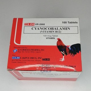 [VET SUPPORT] CYANOCOBALAMAN VITAMIN B12 TABLETS LDI FOR GAMEFOWL/FIGHTING COCK VITAMINS