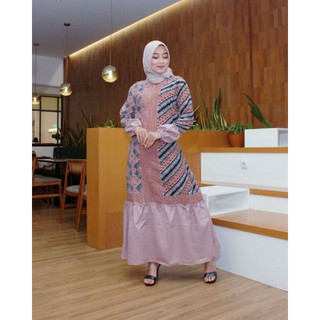 Aindra Batik Pekalongan Longdress Gamis Maxi Rempel Batik ...