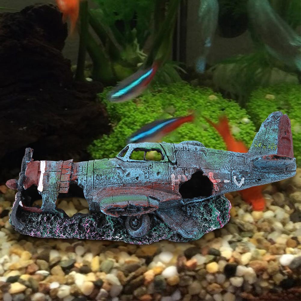 sunken plane aquarium decoration