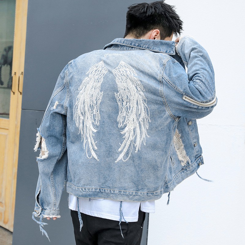 denim ripped jacket
