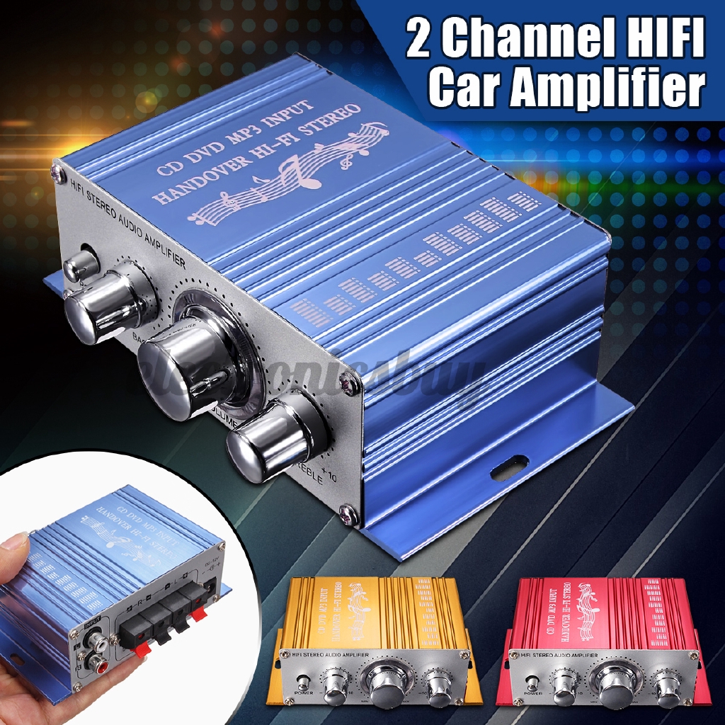 mini amplifier 12v ELE Mini 2CH HiFi Stereo Amplifier Booster DVD MP3