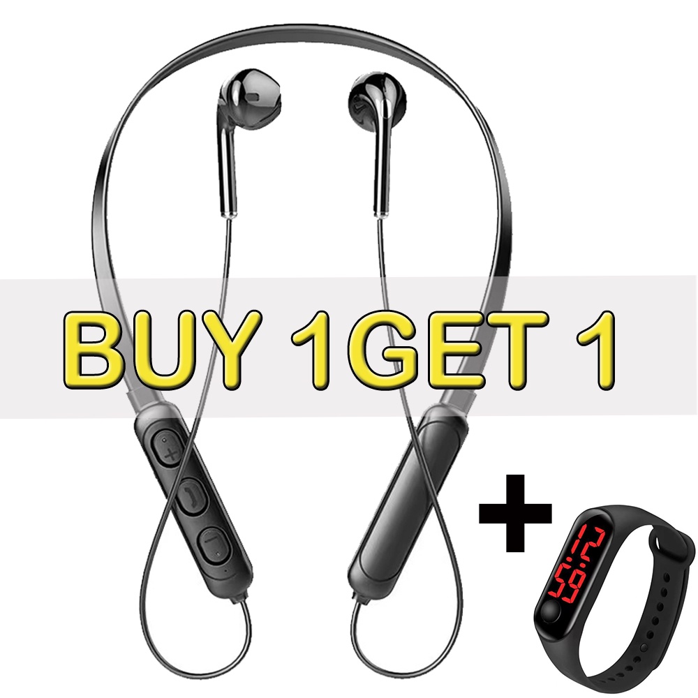 Earphones Bluetooth Wireless Neckband Sports Headset Bass Stereo Sound