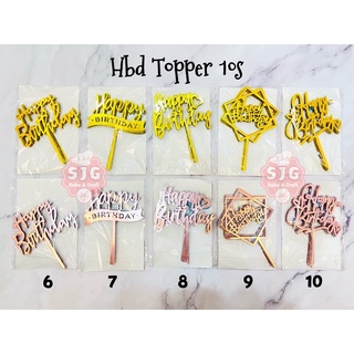 10 pcs acrylic cake toppers merry christmas happy birthday party needs #3
