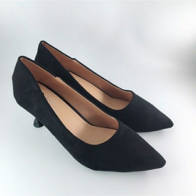 Korean ladies close shoes heels black 