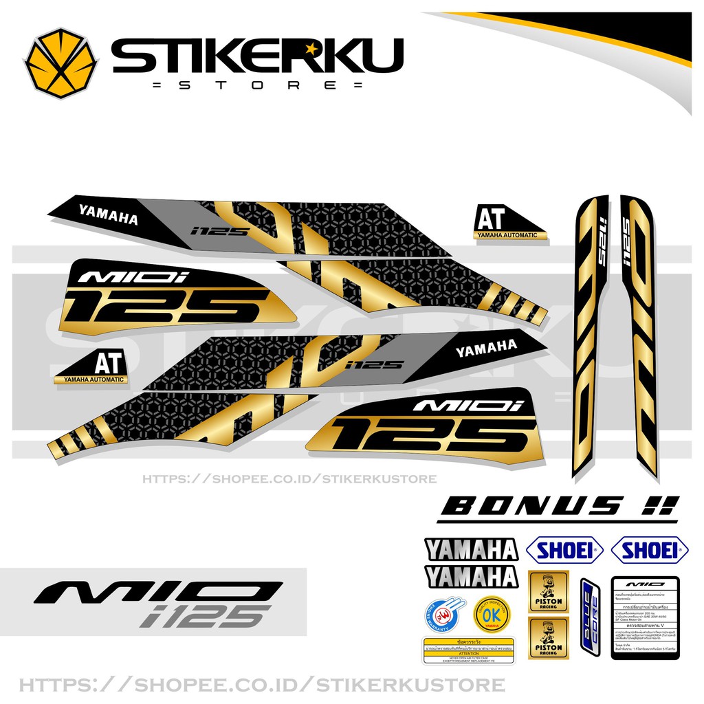 Mio i 125 STOCK DECALS / STRIPING MIO M3 / Z / 125 / STICKER / STICKER ...