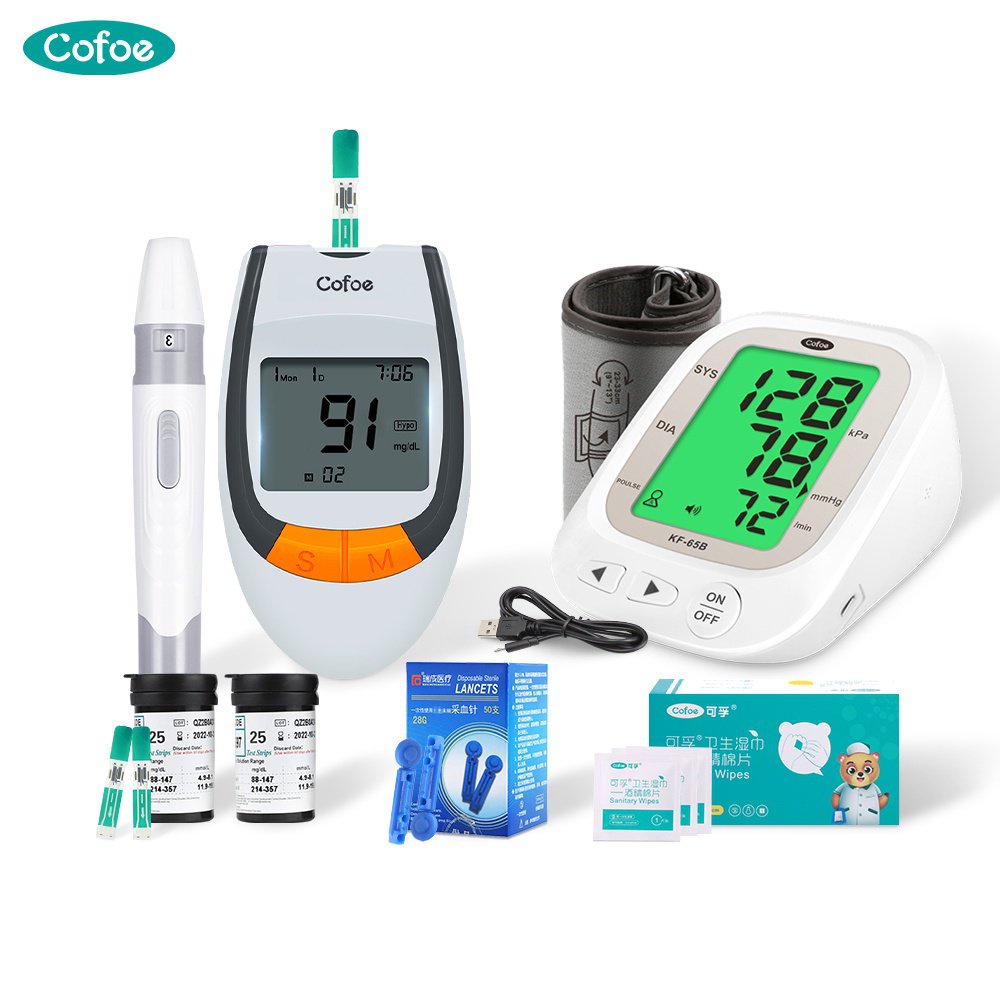 Cofoe Digital Blood Pressure Monitor USB Charing Smart 3 Color Backlit ...