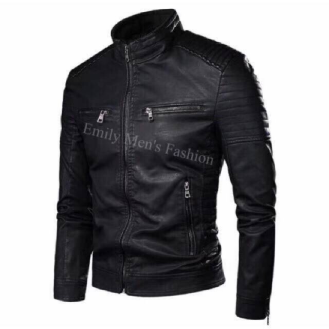 Emw mens Winter Leather Jacket high quality leather jacket Shopee