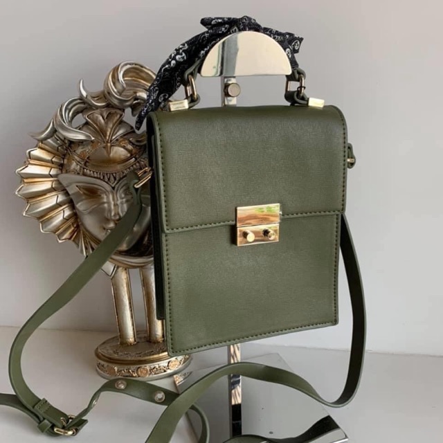 army green sling bag