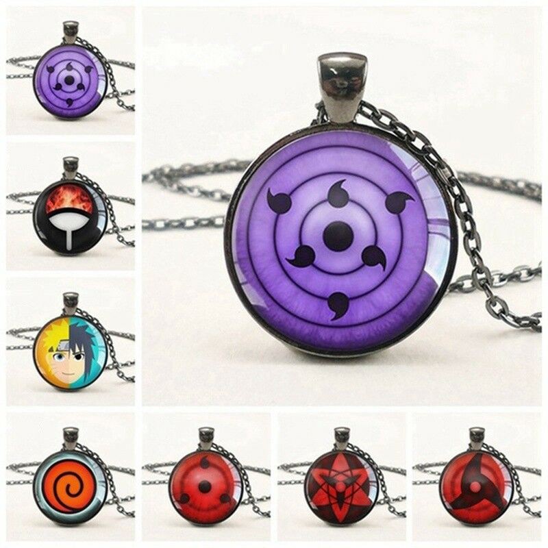 Simeier Anime Naruto Sharingan Time Gemstone Glass Pendant Chain Necklace Cosplay Shopee Philippines