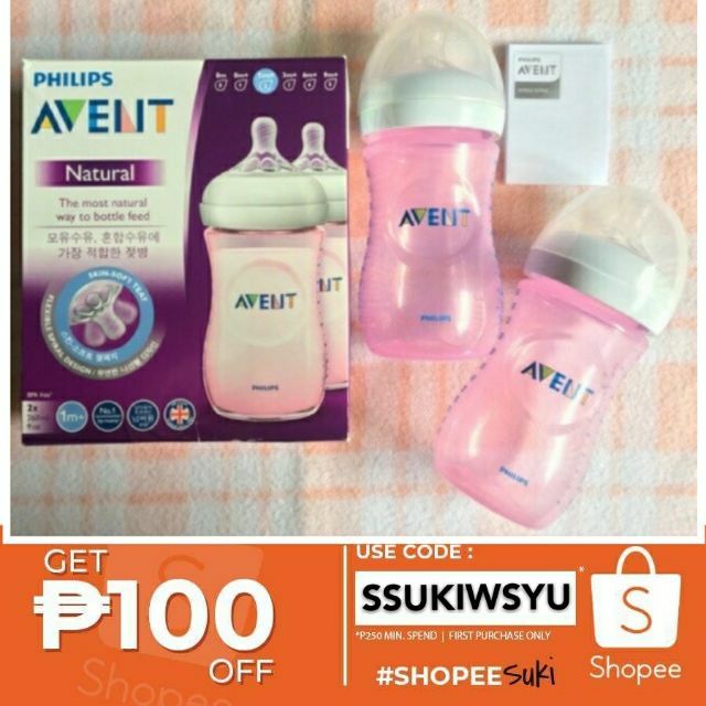 avent pink baby bottles