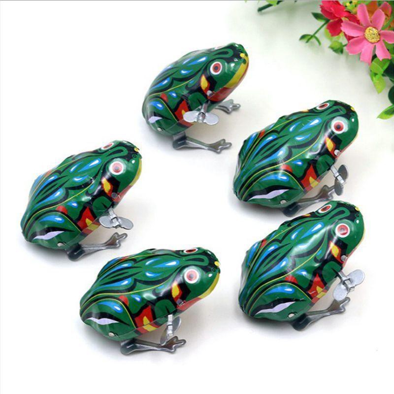 Plastic Jumping Frog Clockwork Toys Wind Up Toy For Children Kids Gifts Cute 