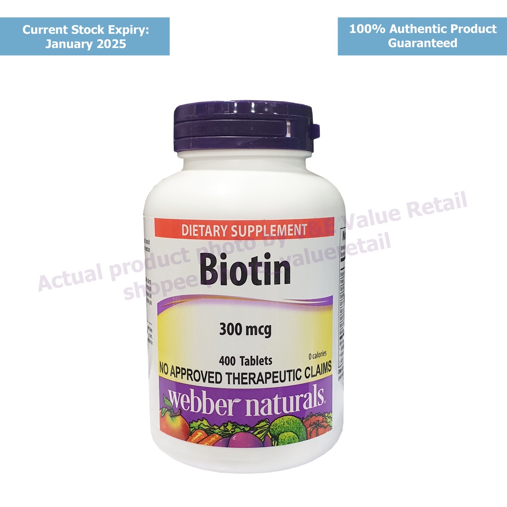 Webber Naturals® Biotin 300 mcg, 400 tablets | Shopee Philippines