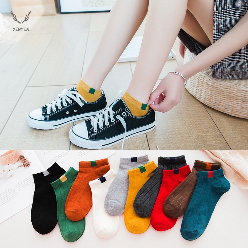 Korean Socks Candy Color Iconic Socks Ankle Socks Foot SockB2 | Shopee ...
