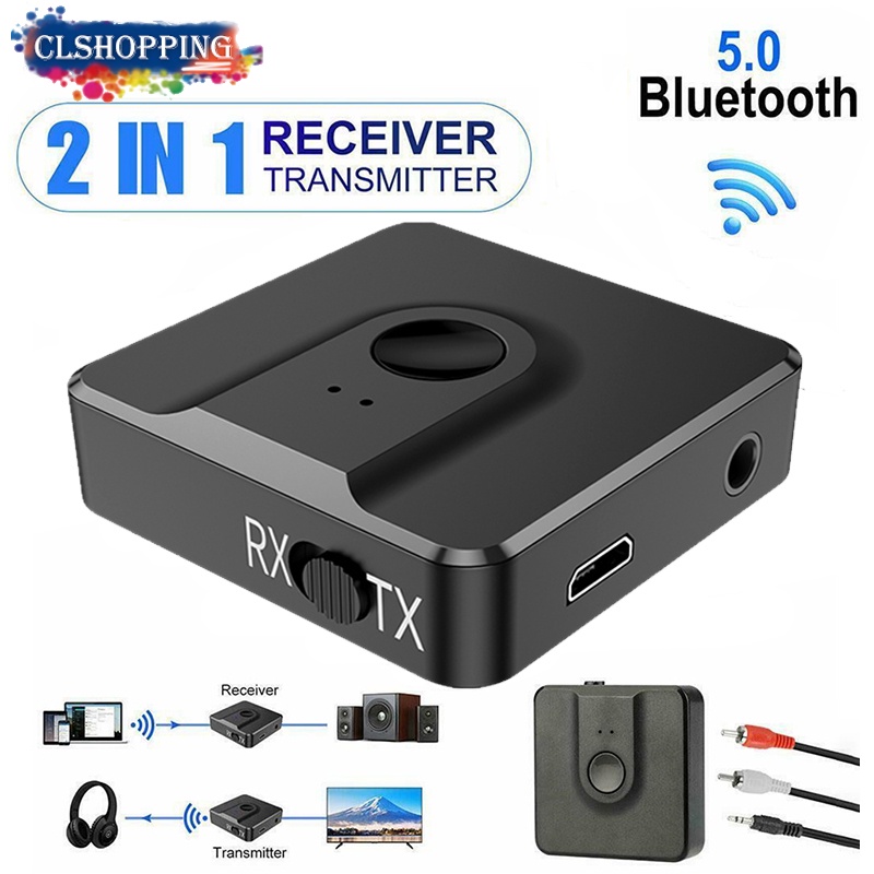 2 in 1 Bluetooth 5.0 Audio Transmitter Receiver TV Computer Speaker Car