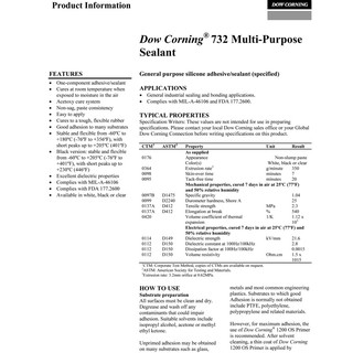 Dow Corning 732 Dowsil 732 Multi-Purpose Sealant, Clear, 300 mL, Food Grade Silicone Sealant Acetic cure #2