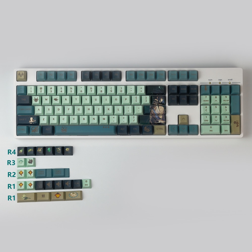 Genshin Impact Xiao Theme Keycap PBT Sublimation Animation Two Dimensional Cherry High Small 