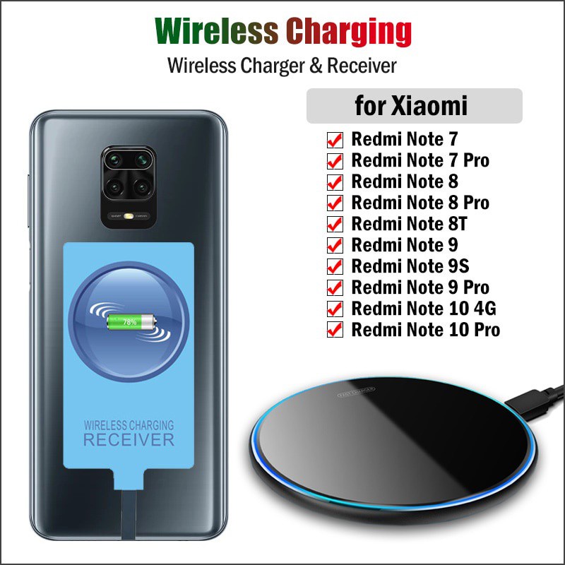 Qi Wireless Charger Receiver For Xiaomi Redmi Note 7 8 8t 9s 9 10 Pro Wireless Charging Adapter Shopee Philippines