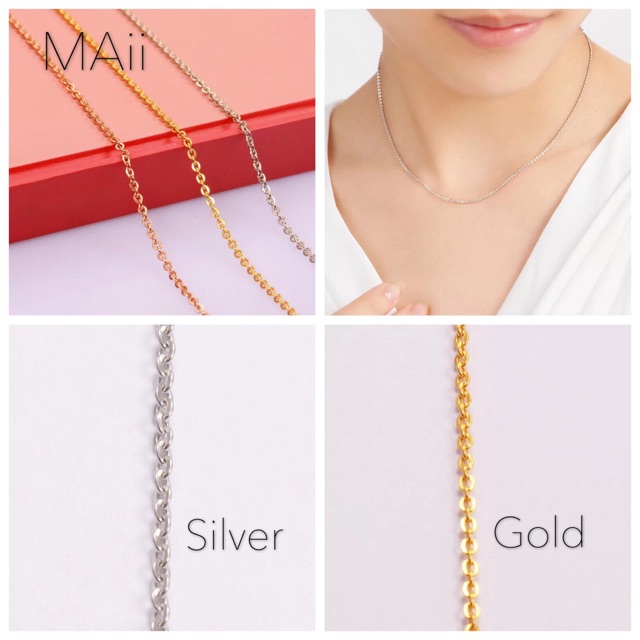[MAii] Stainless Steel non tarnish gold or silver Cable Side Chain