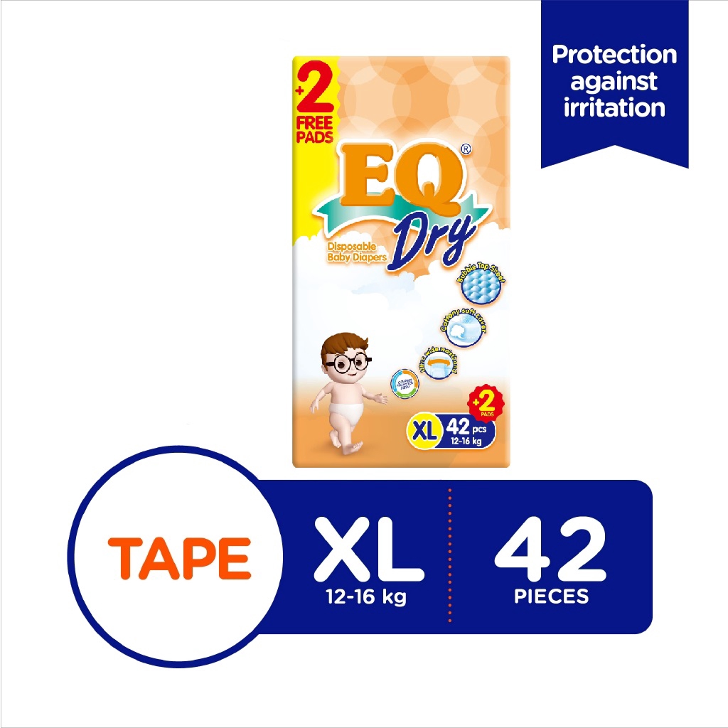 EQ Dry Jumbo Pack XL 42's Tape Baby Diapers Shopee Philippines