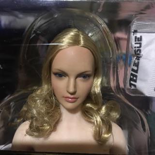 SUPER DUCK SDH005 B 1//6 European Female Head Carving Curly Hair F 12/'/' Pale Body
